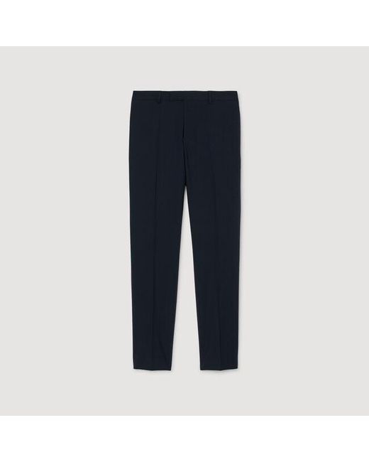 Sandro Blue Wool Suit Trousers for men