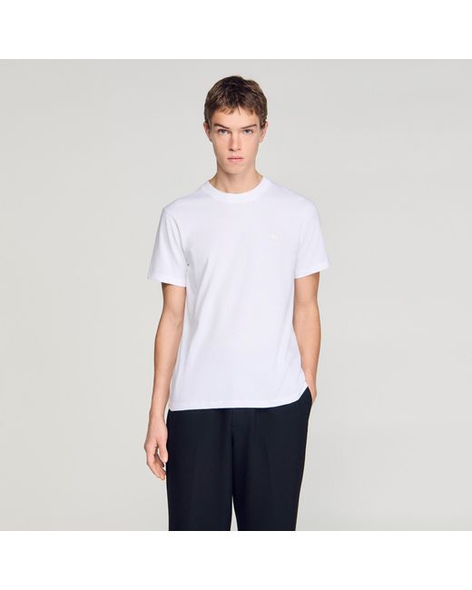 Sandro Blue T-Shirt With Double S Patch for men