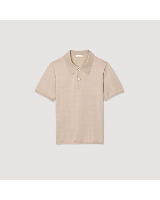 Sandro Multicolor Short-Sleeve Knitted Polo Shirt for men
