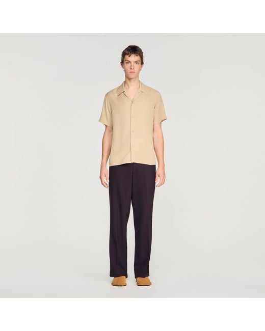 Sandro Blue Loose-Fit Shark Collar Shirt for men