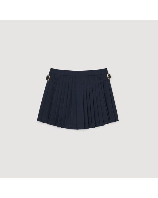 Sandro Blue Pleated Skort