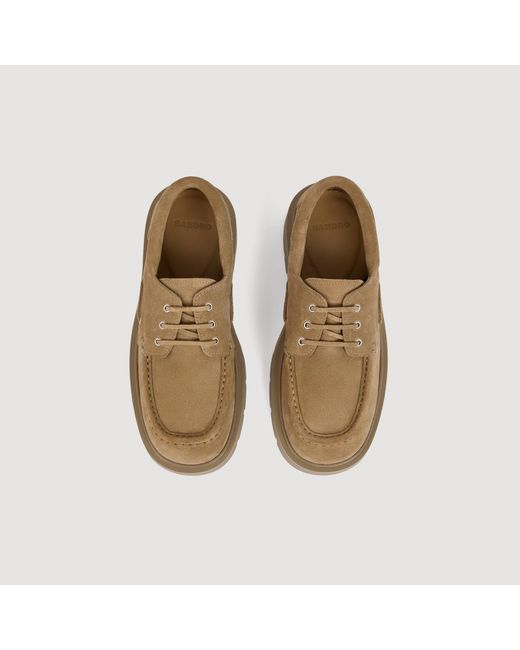 Sandro Natural Split Leather Boat Shoes for men