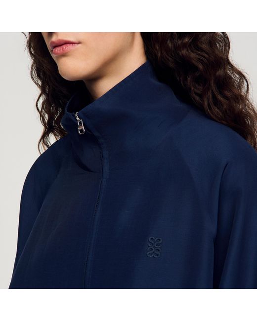 Sandro Blue Oversized Jacket