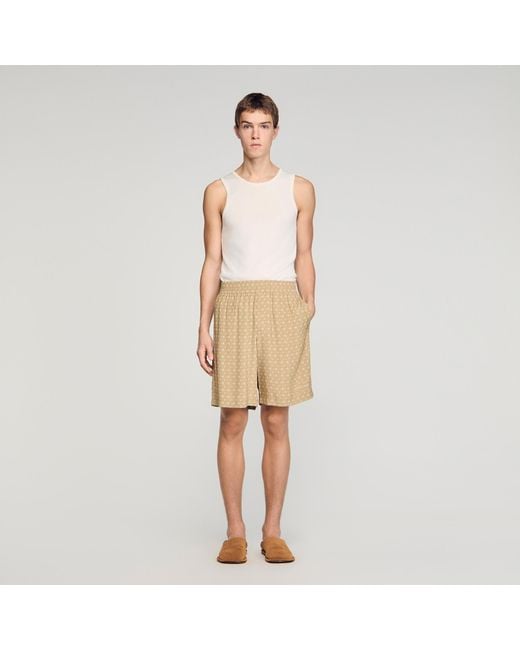 Sandro Natural Link Print Floaty Shorts for men