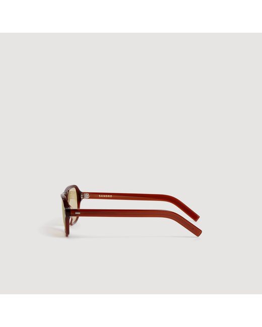 Sandro Brown Acetate Sunglasses for men