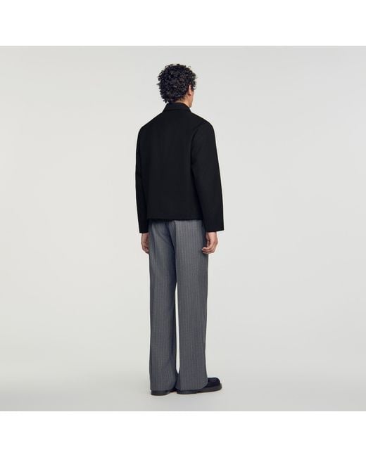 Sandro Black Zip-Up Jacket for men