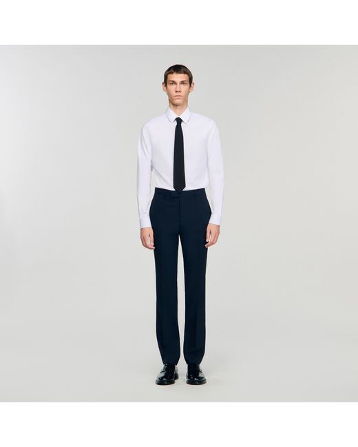 Sandro Blue Wool Suit Trousers for men