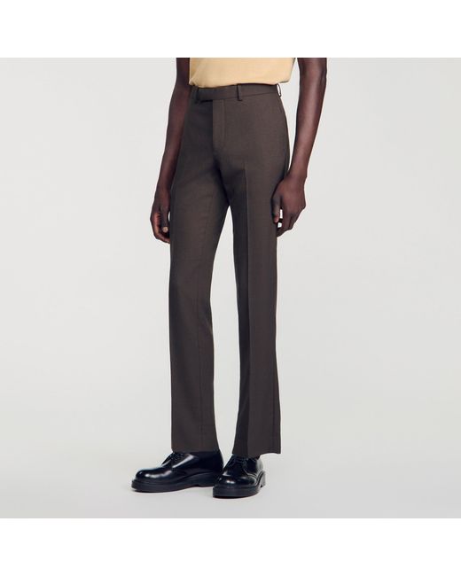 Sandro Black Wool Suit Trousers for men
