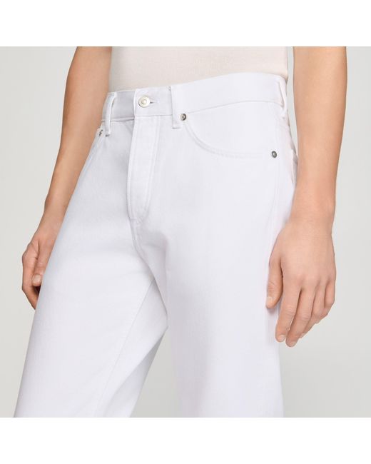 Sandro White Regular Raw Jeans for men