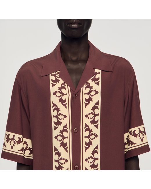 Sandro Multicolor Contrast Print Loose-Fit Shirt for men