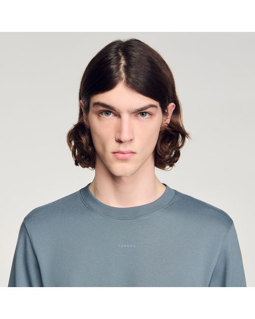 Sandro Blue Logo Sweatshirt for men