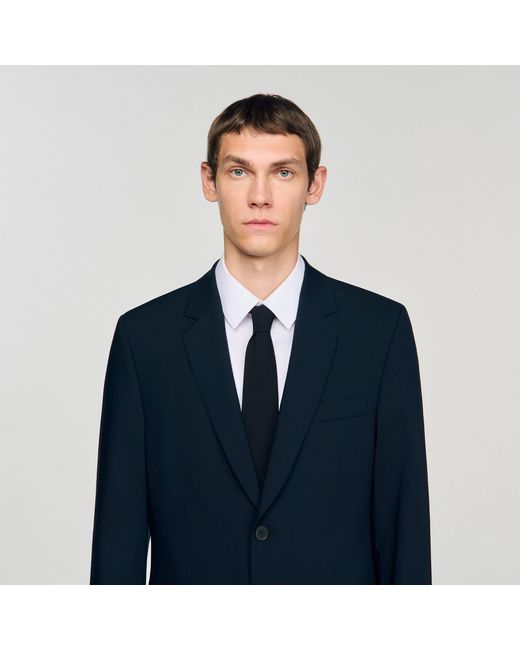 Sandro Blue Wool Suit Jacket for men