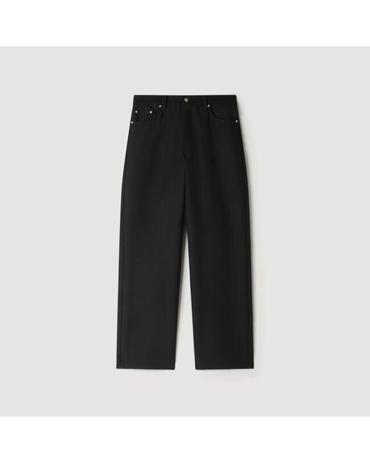 Sandro Blue Straight-Leg 5-Pocket Trousers for men
