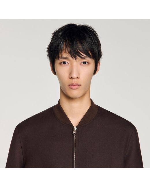 Sandro Black Zip-Up Jacket for men