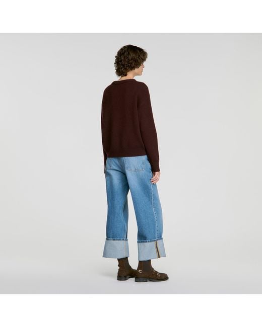 Sandro Blue 2-In-1 Wool And Cashmere Sweater