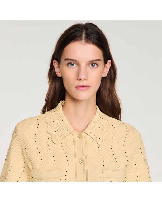 Sandro Natural Strass Cardigan