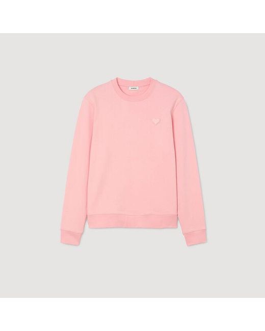 Sandro Pink Heart Patch Sweatshirt for men