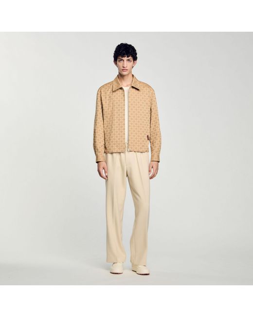 Sandro Natural Square Cross Zip-Up Jacket for men