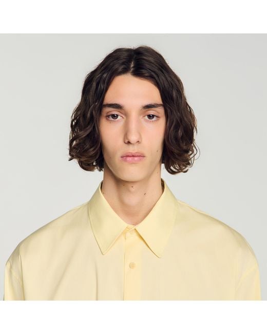 Sandro Natural Oversized Cotton Shirt for men