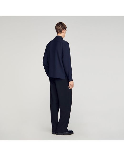Sandro Blue Patch Pocket Shirt for men