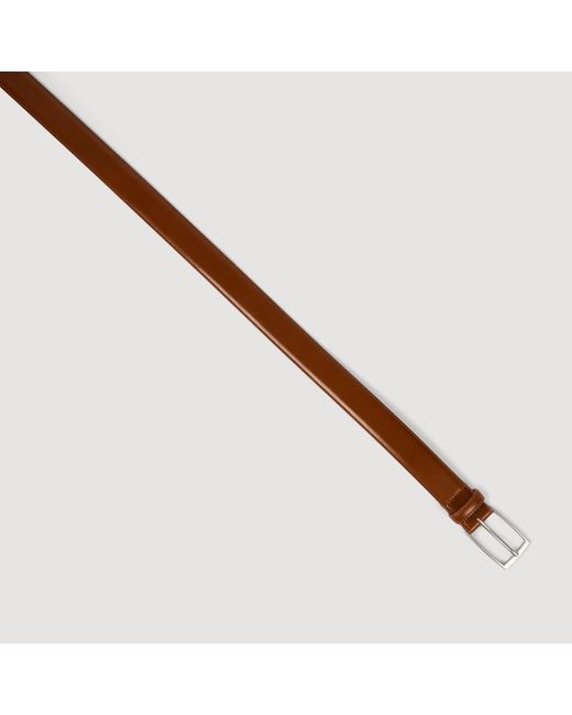 Sandro Brown Glazed Leather Belt for men