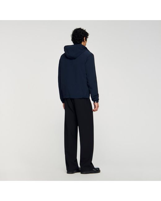 Sandro Blue Technical Fabric Jacket for men