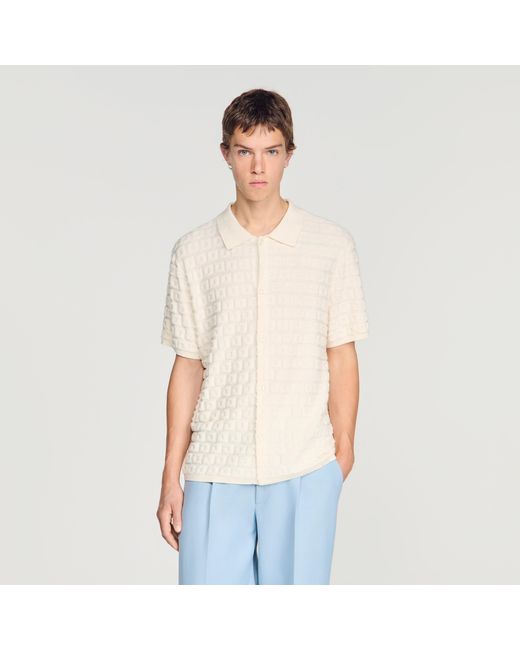 Sandro Blue Terry Knit Cardigan for men