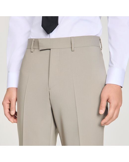 Sandro White Wool Suit Trousers for men