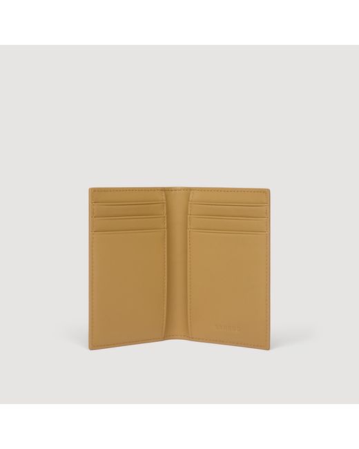 Sandro Natural Grained Leather Card Holder for men