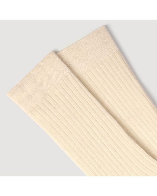 Sandro White Fine Silk Socks for men