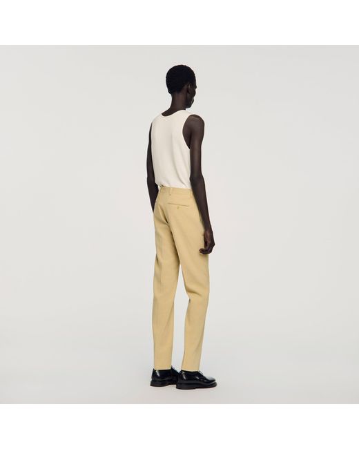 Sandro Natural Linen Suit Trousers for men