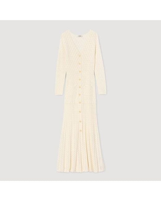 Sandro Natural Fancy Knit Maxi Dress