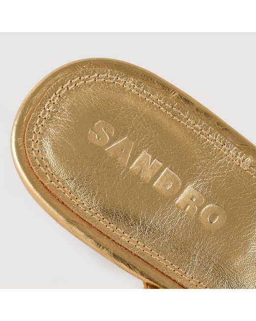 Sandro Metallic Sandals With Straps