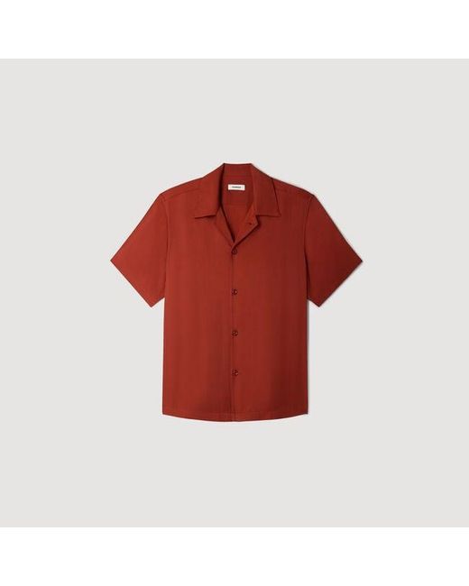 Sandro Red Loose-Fit Shark Collar Shirt for men