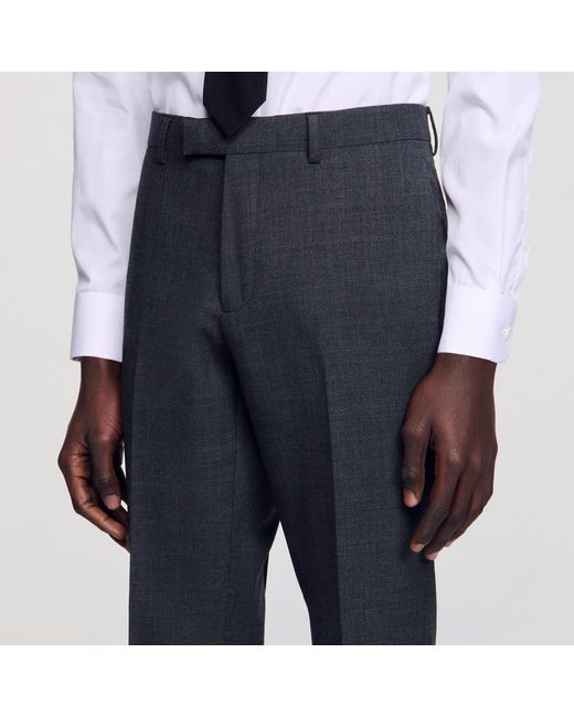 Sandro White Wool Suit Trousers for men