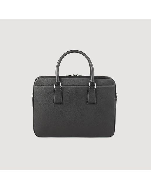 Sandro Black Reconstituted Leather Briefcase for men