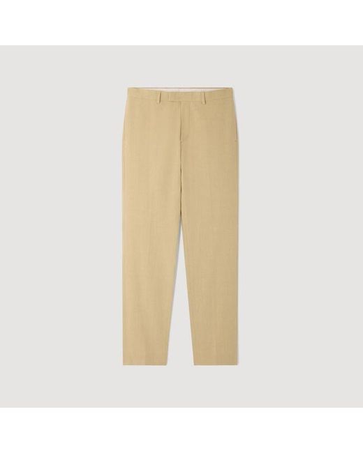Sandro Natural Linen Suit Trousers for men