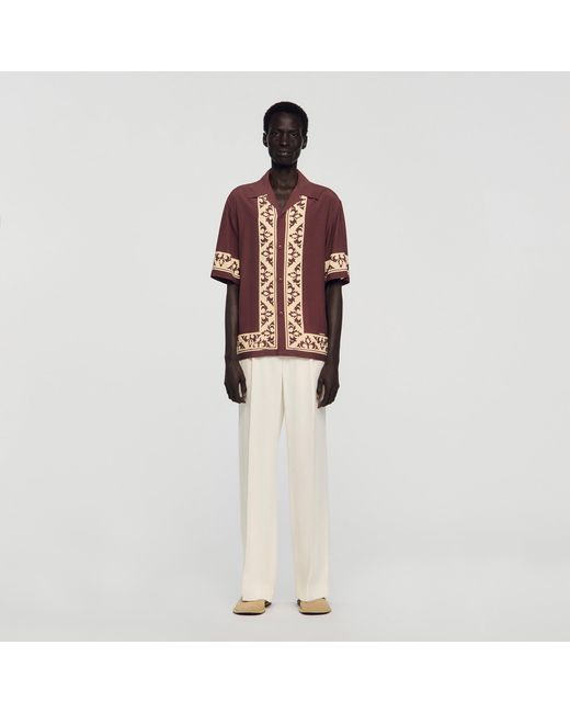 Sandro Multicolor Contrast Print Loose-Fit Shirt for men