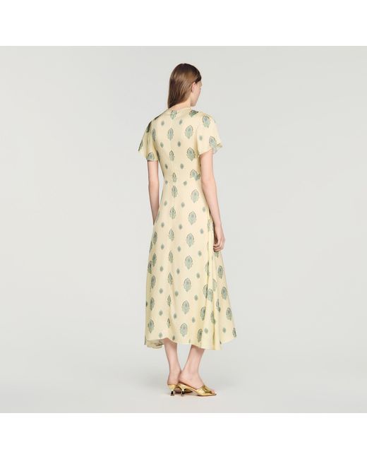 Sandro Metallic Paisley Print Midi Dress