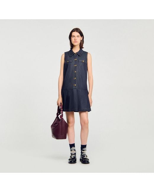 Sandro Blue Short Denim Dress