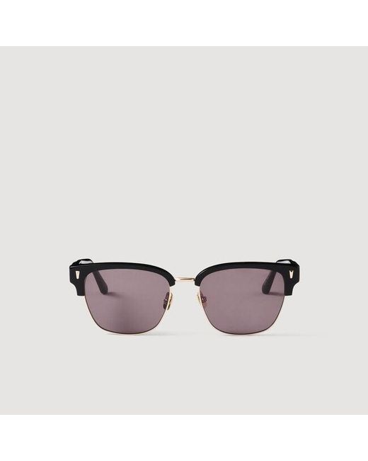 Sandro Black Acetate Logo Sunglasses