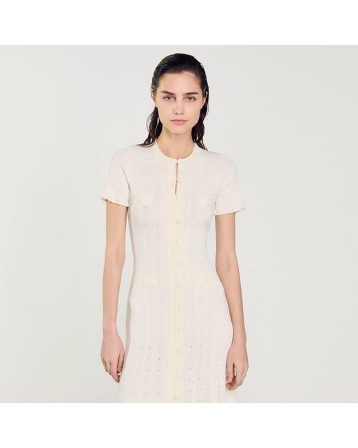 Sandro Knit Maxi Dress in Natural Lyst UK