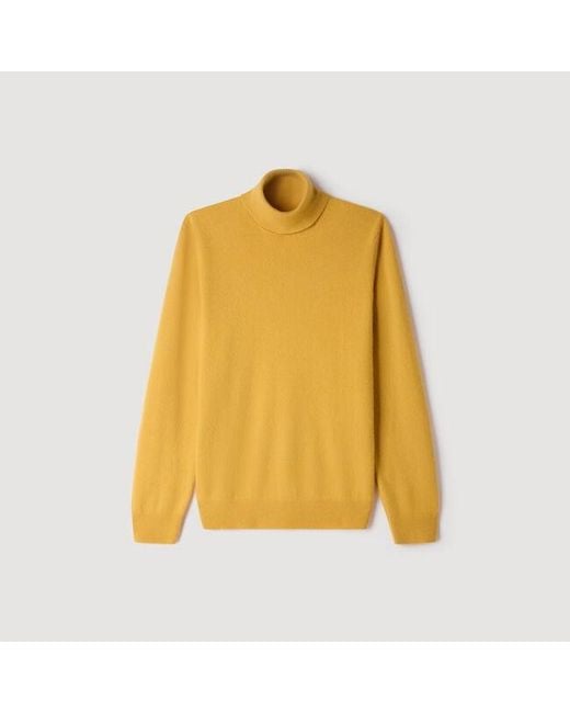 Sandro Yellow Cashmere Turtleneck Sweater for men