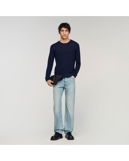 Pull en maille texturée Sandro pour homme en coloris Blue