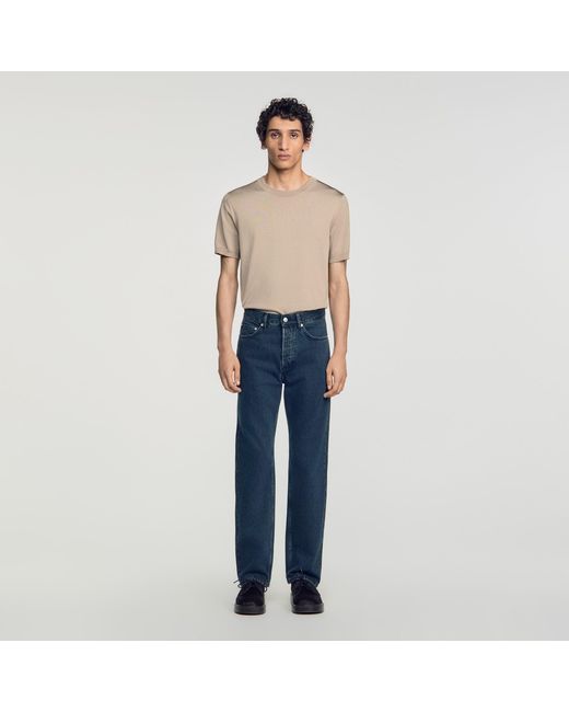 Sandro Blue Regular Faded Jeans for men