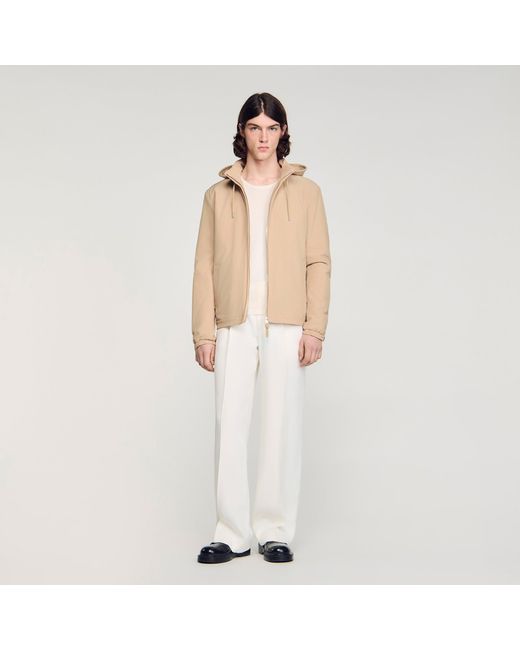 Sandro Natural Hooded Zip-Up Jacket for men