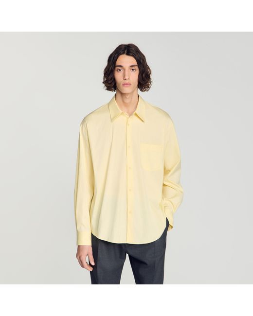 Sandro Natural Oversized Cotton Shirt for men