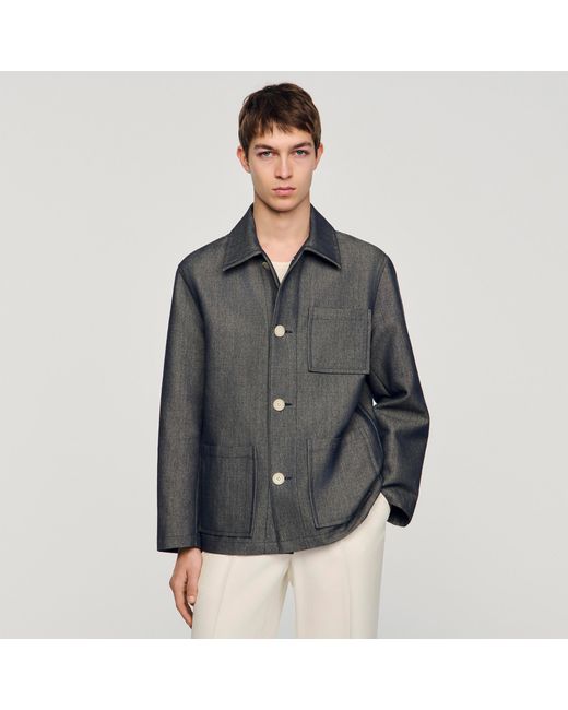 Sandro Black Effect Worker Jacket for men