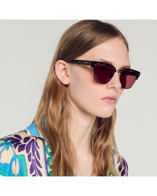 Sandro Pink Acetate Logo Sunglasses