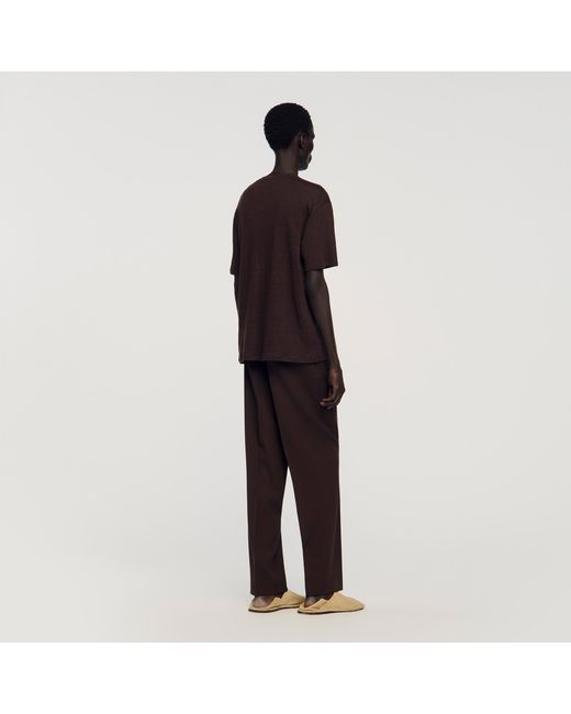 Sandro Multicolor Linen T-Shirt for men